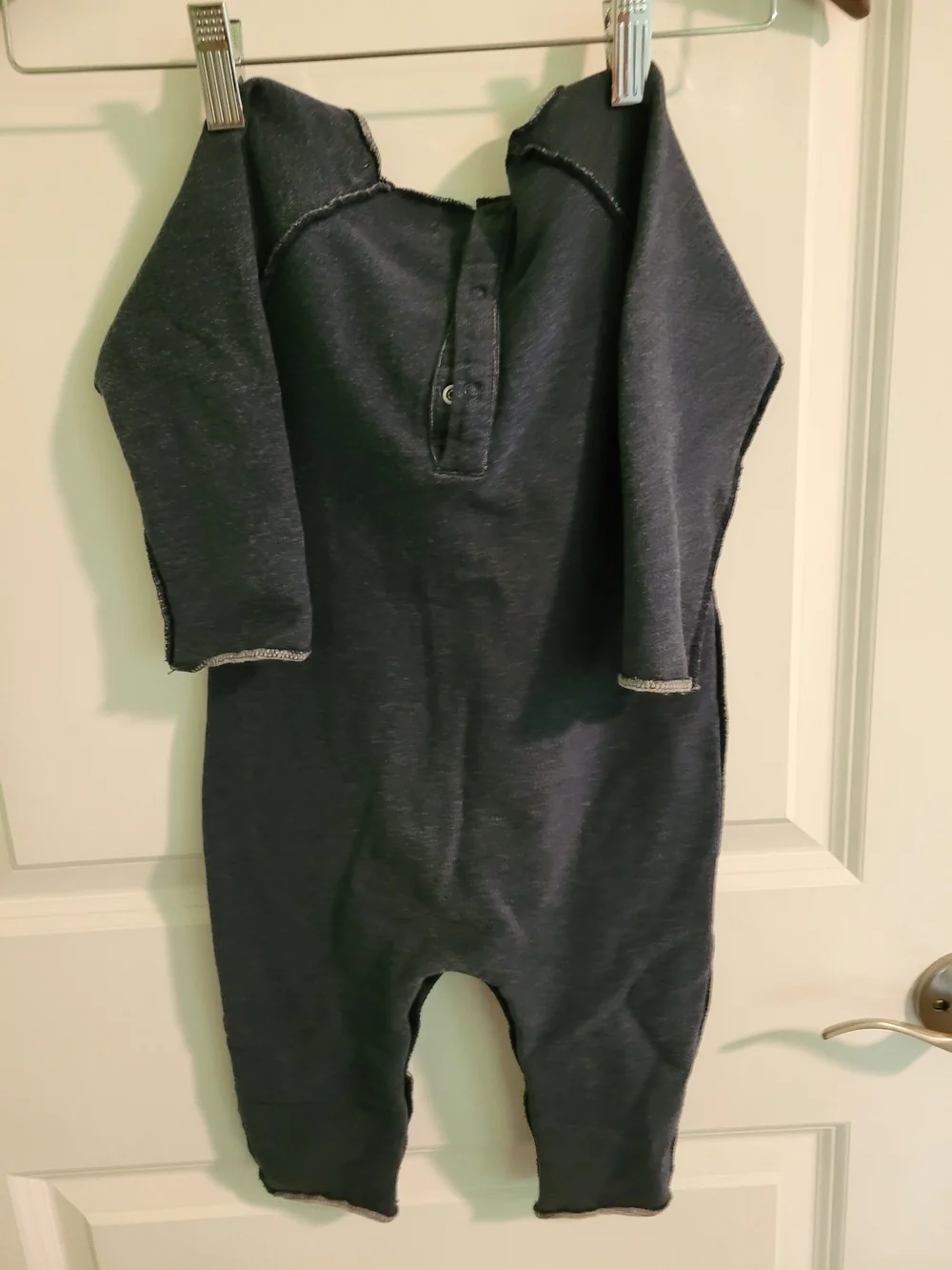 Navy Baby One-Piece Bodysuit with Chest Pocket Organic Cotton